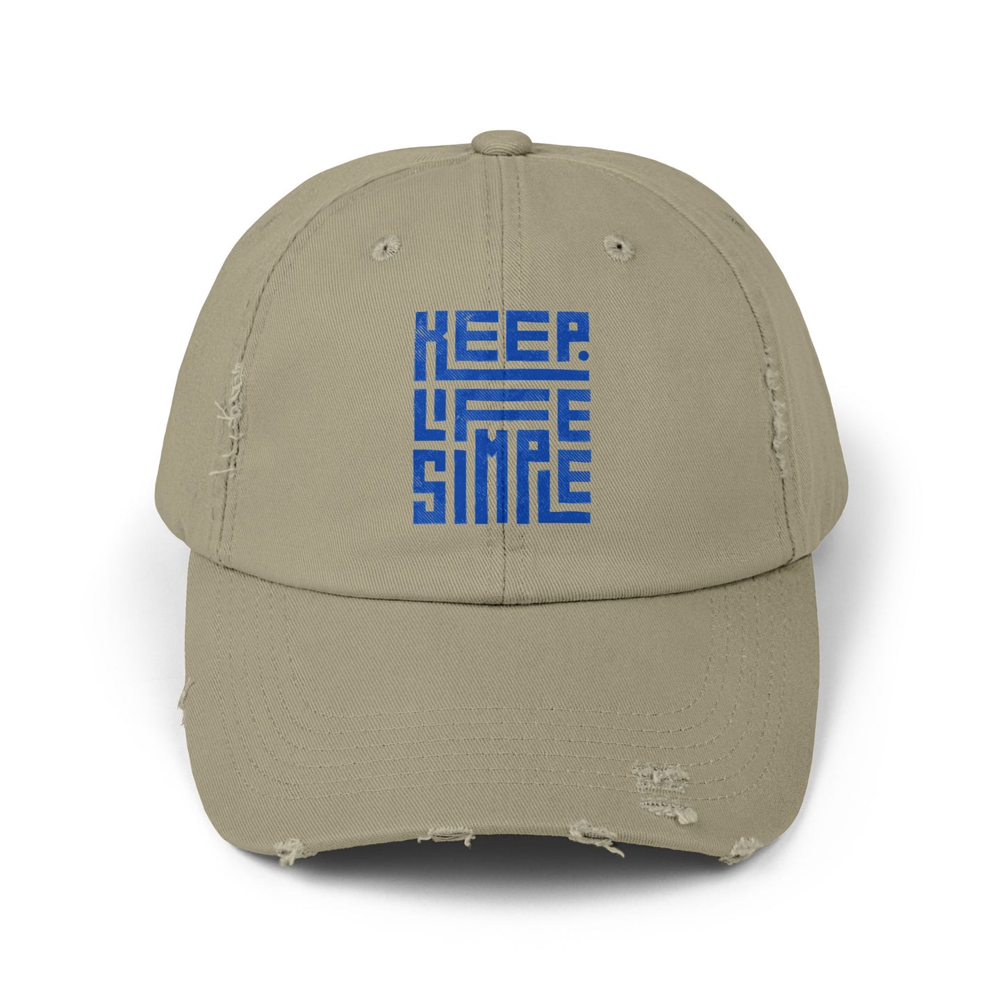 Keep Life Simple Unisex Distressed Cap