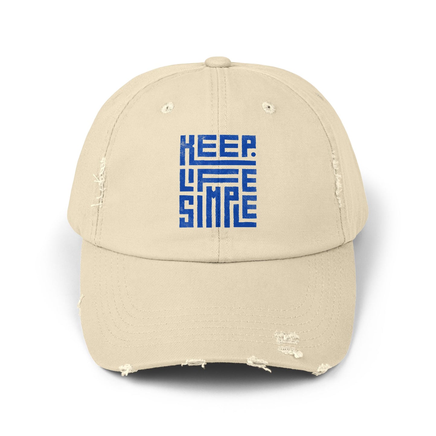 Keep Life Simple Unisex Distressed Cap