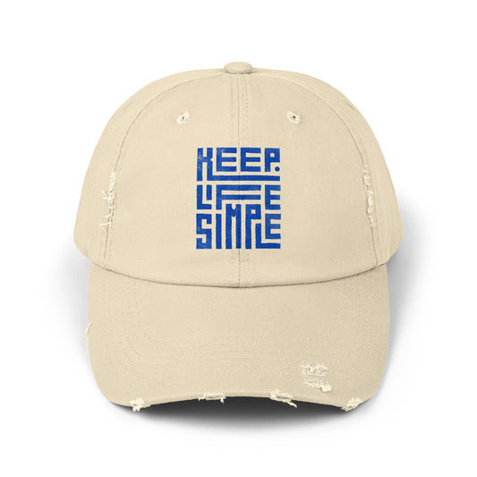 Keep Life Simple Unisex Distressed Cap