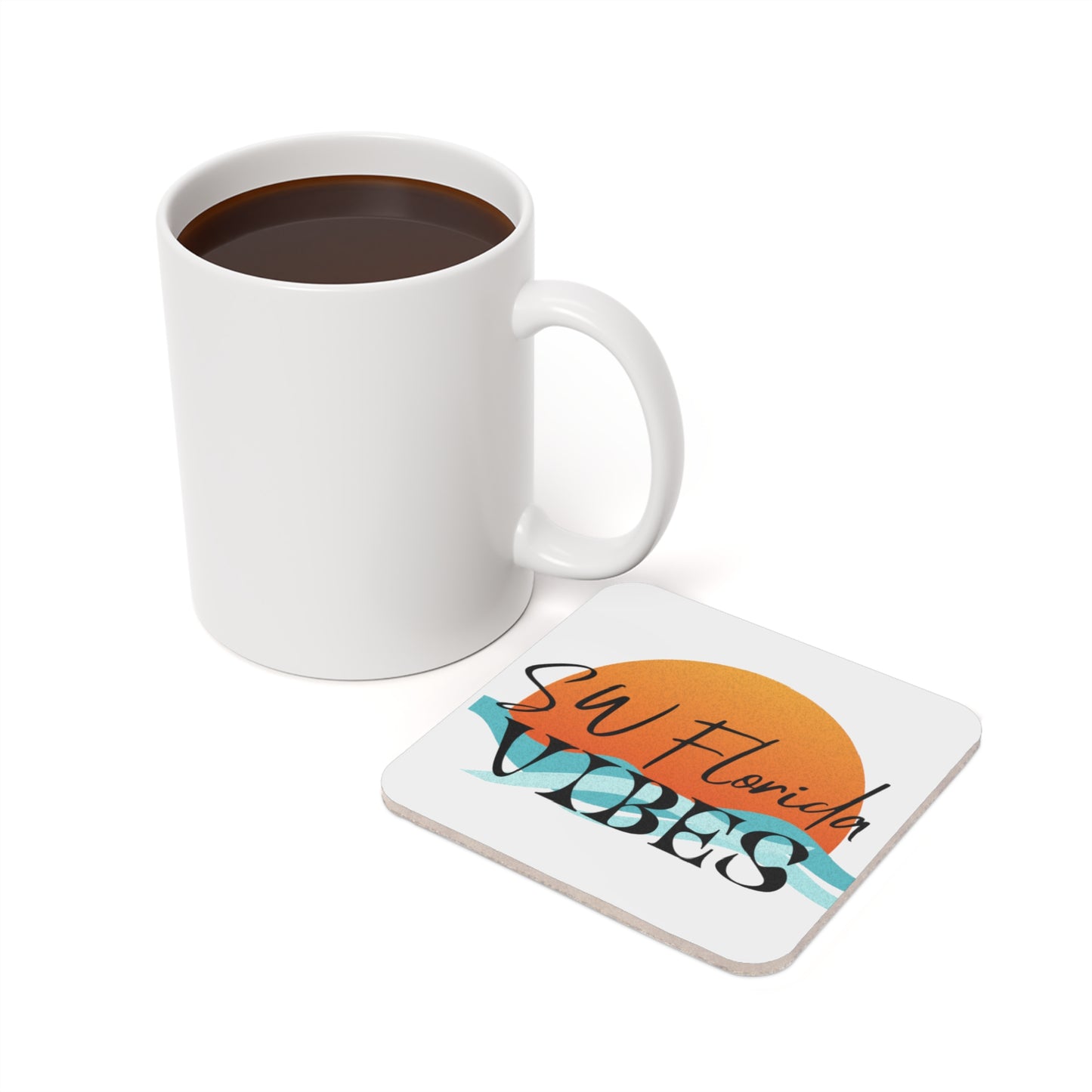 SW Florida Vibes Cozy Coastal Cork Back Coaster