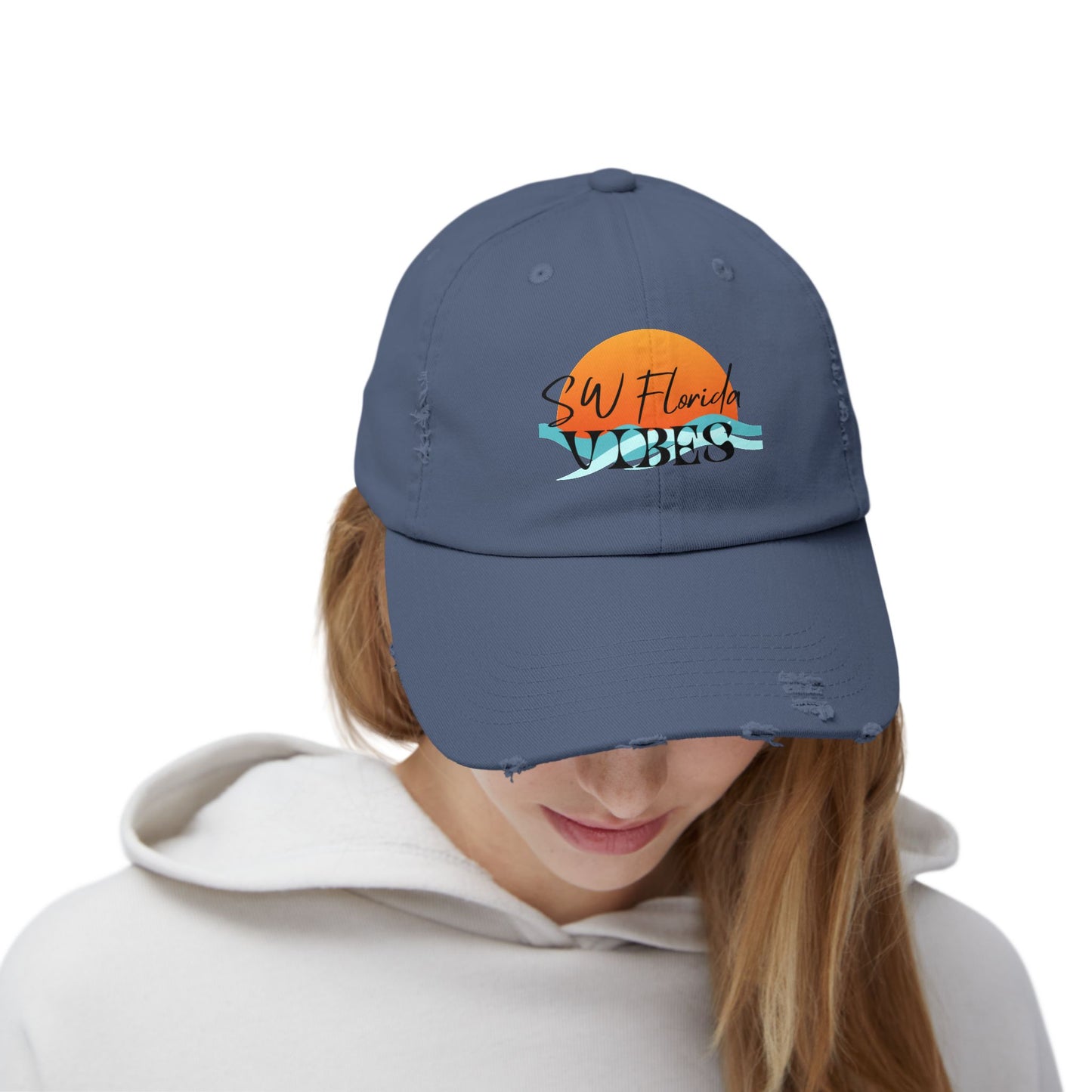 SW Florida Vibes Unisex Distressed Cap