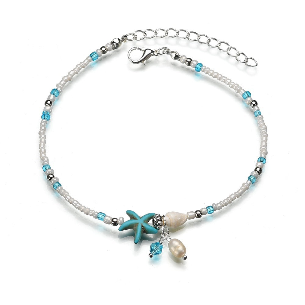 Starfish shell beach anklet