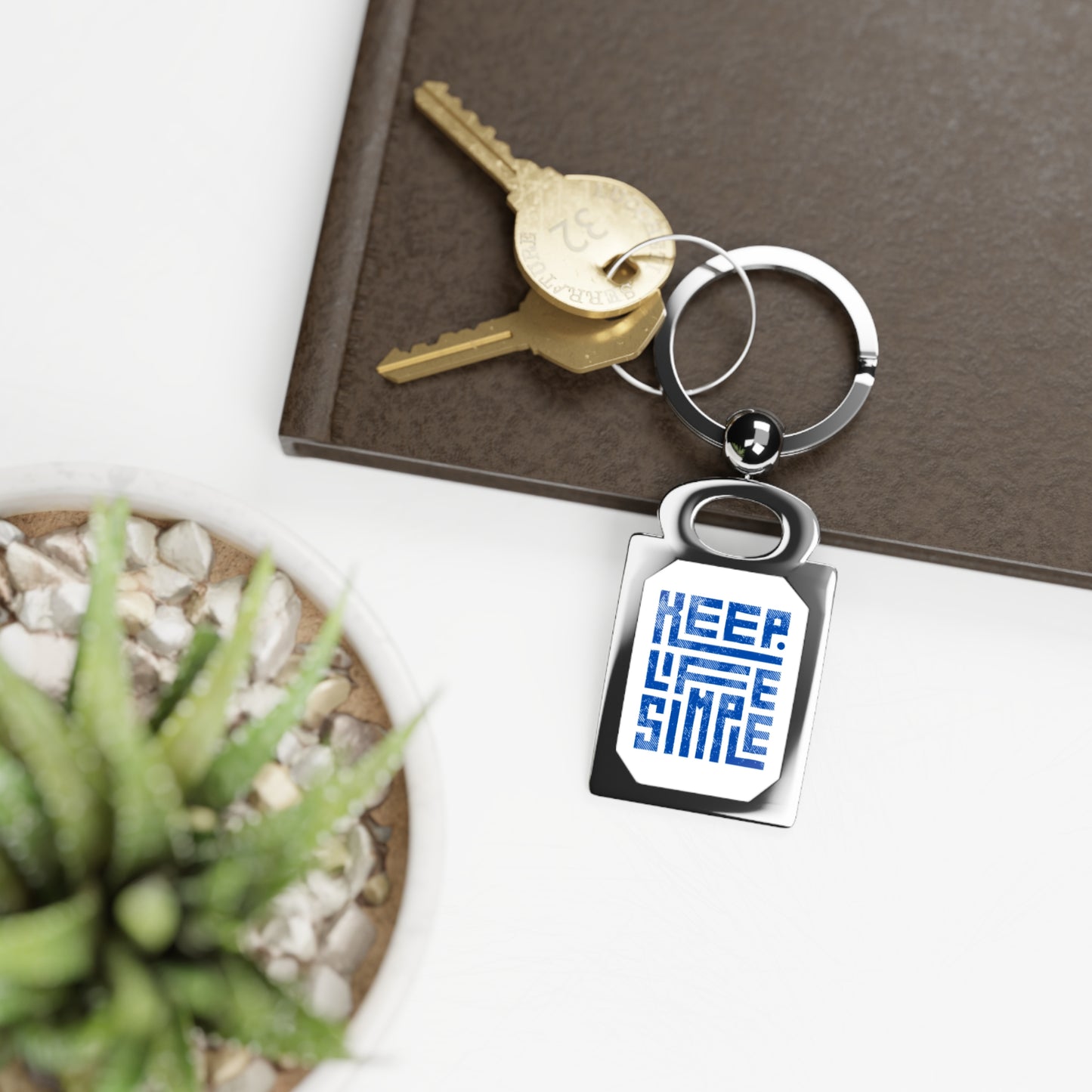 Keep Life Simple Rectangle Keyring